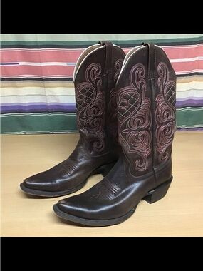Ariat Bright Lights Women’s Snip Toe Western Boots 10011920 Brown Leather Sz 9 B